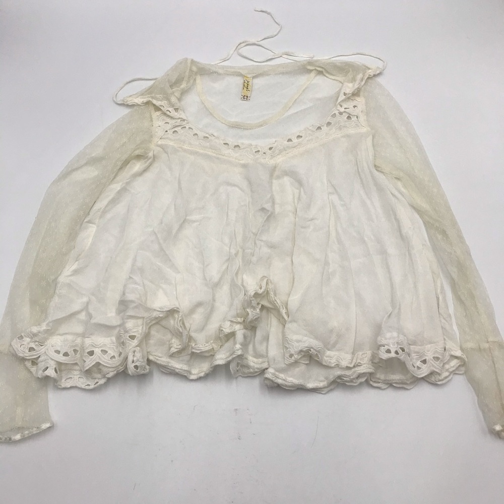 Free People white blouse with ruffle